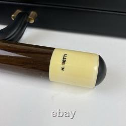 Vintage 2 Pc Crystal Leisure Wizard Pool Cue & Hard Case 58 19oz CUSTOM