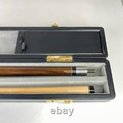 Vintage 2 Pc Crystal Leisure Wizard Pool Cue & Hard Case 58 19oz CUSTOM