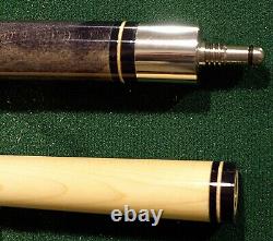 Vintage 4 Ebony Point Pool Cue Adam Inlaid billiards, custom new old stock