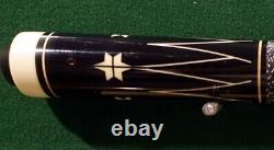 Vintage 4 Ebony Point Pool Cue Adam Inlaid billiards, custom new old stock