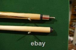 Vintage Adam Gus Szamboti 2pc Pool Cue HOF Replica leather Billiard Custom Stick