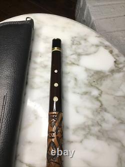 Vintage Custom Pool Cue Mahogany & Ash, Mother Of Pearl Inlaid 57 Original Case