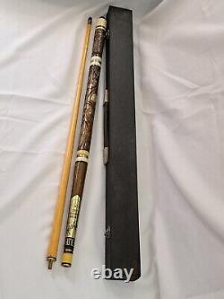 Vintage Golden Shark Line Custom Crafted Pool Cue by Bob & Chet 57 Long in Case