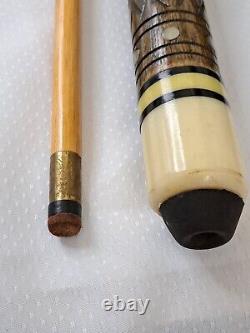 Vintage Golden Shark Line Custom Crafted Pool Cue by Bob & Chet 57 Long in Case