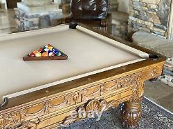 Vintage Hand Carved Pool Table Designed & Made By Artist Don Francisco Anchondo