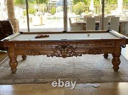 Vintage Hand Carved Pool Table Designed & Made By Artist Don Francisco Anchondo