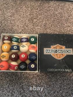Vintage Harley-Davidson Custom Pool Balls Complete Set- Rare Collectable