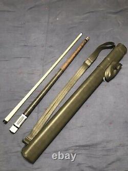 Vintage Joss Custom Design Pool Cue with Leather Case 18.3 oz 58 3/16 Long Gray