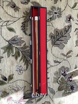 Vintage Palmer Custom Pool Cue Stick With Case Wood Handle 1970s 80s