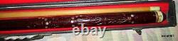 Vintage Pool Cue In Hardcase Inlay MOP Carved Premier Line Custom #19 Hawaiian