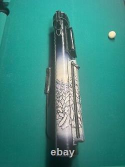 Volturi Custom Pool Cue Case 4x8 STINGRAY & Genuine Leather Mountain Scene