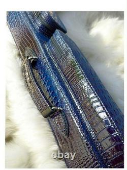 Volturi Custom Soft Pool Case 4x8 Genuine Leather with Backpack Straps. Dark Blue