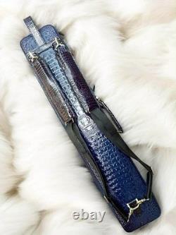 Volturi Custom Soft Pool Case 4x8 Genuine Leather with Backpack Straps. Dark Blue