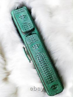 Volturi Custom Soft Pool Case 4x8 Genuine Leather with Backpack Straps. Green