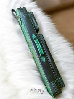 Volturi Custom Soft Pool Case 4x8 Genuine Leather with Backpack Straps. Green