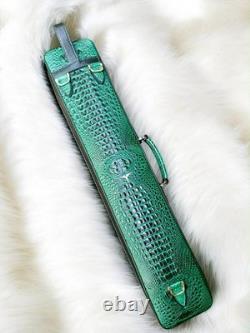 Volturi Custom Soft Pool Case 4x8 Genuine Leather with Backpack Straps. Green