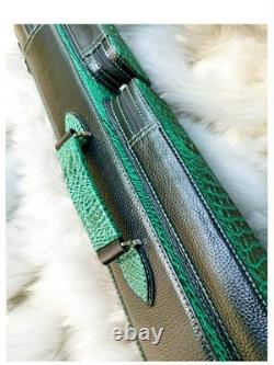 Volturi Custom Soft Pool Case 4x8 Genuine Leather with Backpack Straps. Green