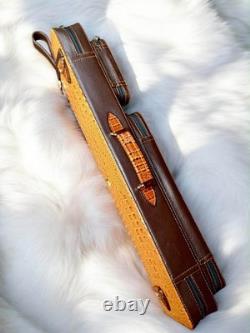 Volturi Custom Soft Pool Case 4x8 Genuine Leather with Backpack Straps. Rust/Brown