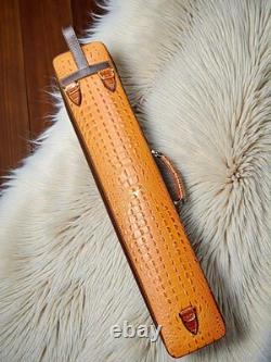 Volturi Custom Soft Pool Case 4x8 Genuine Leather with Backpack Straps. Rust/Brown