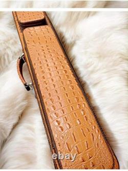 Volturi Custom Soft Pool Case 4x8 Genuine Leather with Backpack Straps. Rust/Brown