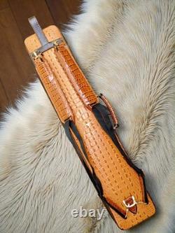 Volturi Custom Soft Pool Case 4x8 Genuine Leather with Backpack Straps. Rust/Brown