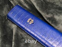 Volturi Fellini Style Custom Pool Case 2x2 Genuine Leather. Blue Volturi Fellini Style Custom Pool Case 2x2 Genuine Leather. Blue