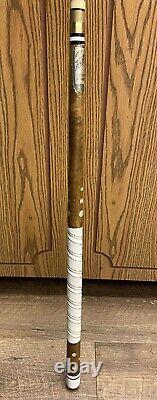 Vtg HUSTLER 2 pc Custom Design Solid Wood Pool Cue w MOP Inlay