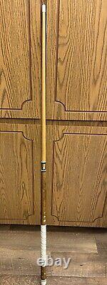 Vtg HUSTLER 2 pc Custom Design Solid Wood Pool Cue w MOP Inlay