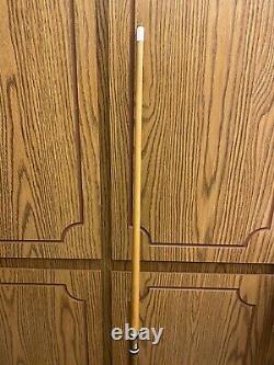 Vtg HUSTLER 2 pc Custom Design Solid Wood Pool Cue w MOP Inlay