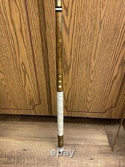 Vtg HUSTLER 2 pc Custom Design Solid Wood Pool Cue w MOP Inlay